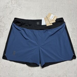 ON Cloud Shorts Mens XXL Blue‎ Black Lined 5" Lightweight Running Denim NEW NWT